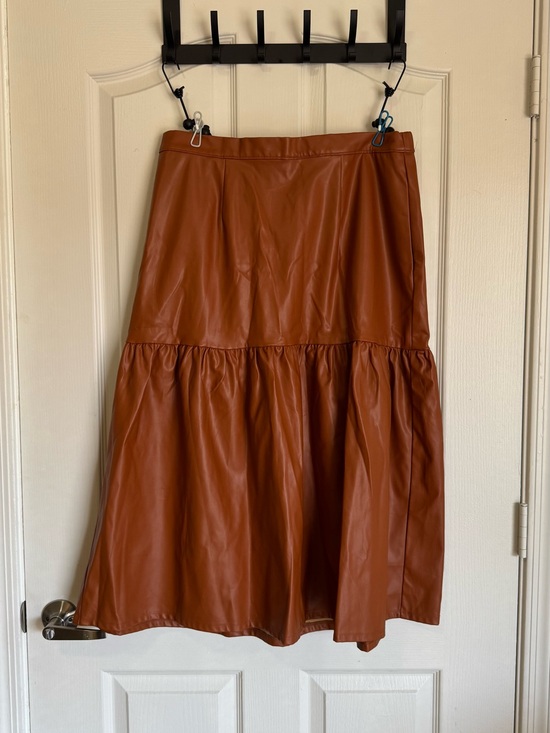 Who What Wear Dresses & Skirts - Who What Wear Rust Faux Leather Midi Skirt